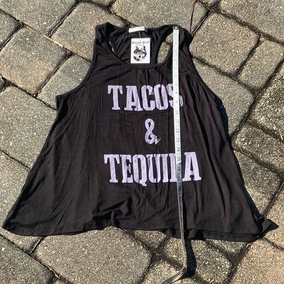 NEW WITH TAGS “TACOS & TEQUILA” GRAPHIC PRINTED TANK TOP, SIZE SMALL - Picture 7 of 9
